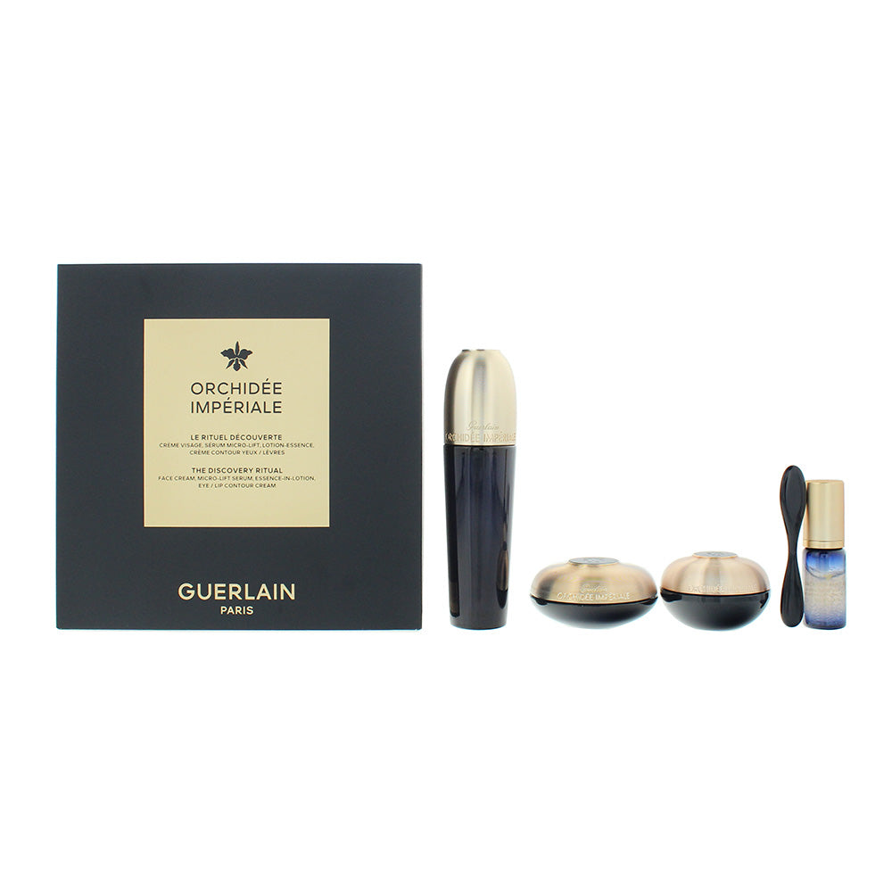Guerlain Orchidée Impériale Gift Set 30ml The Essence-in-Lotion + 15ml The Cream + 7ml The Eye and Lip Cream + 5ml The Micro-Lift Concentrate - Glow Empire