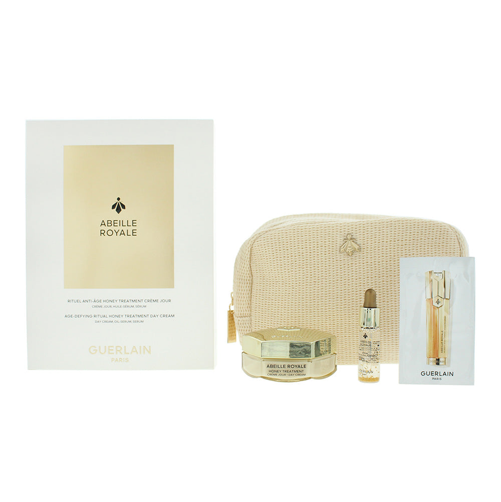 Guerlain Abeille Royale Gift Set: Day Cream 50ml - Water Oil Serum 5ml - Renew Repair Serum 7 x 0.6ml - Glow Empire