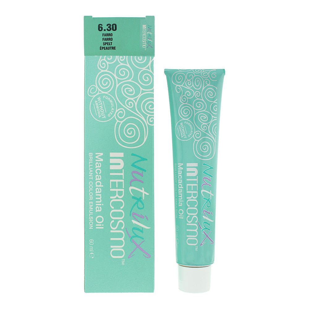 Intercosmo Nutrilux Macadamia Oil Hair Colour 60ml - 6.30 Spelt - Glow Empire