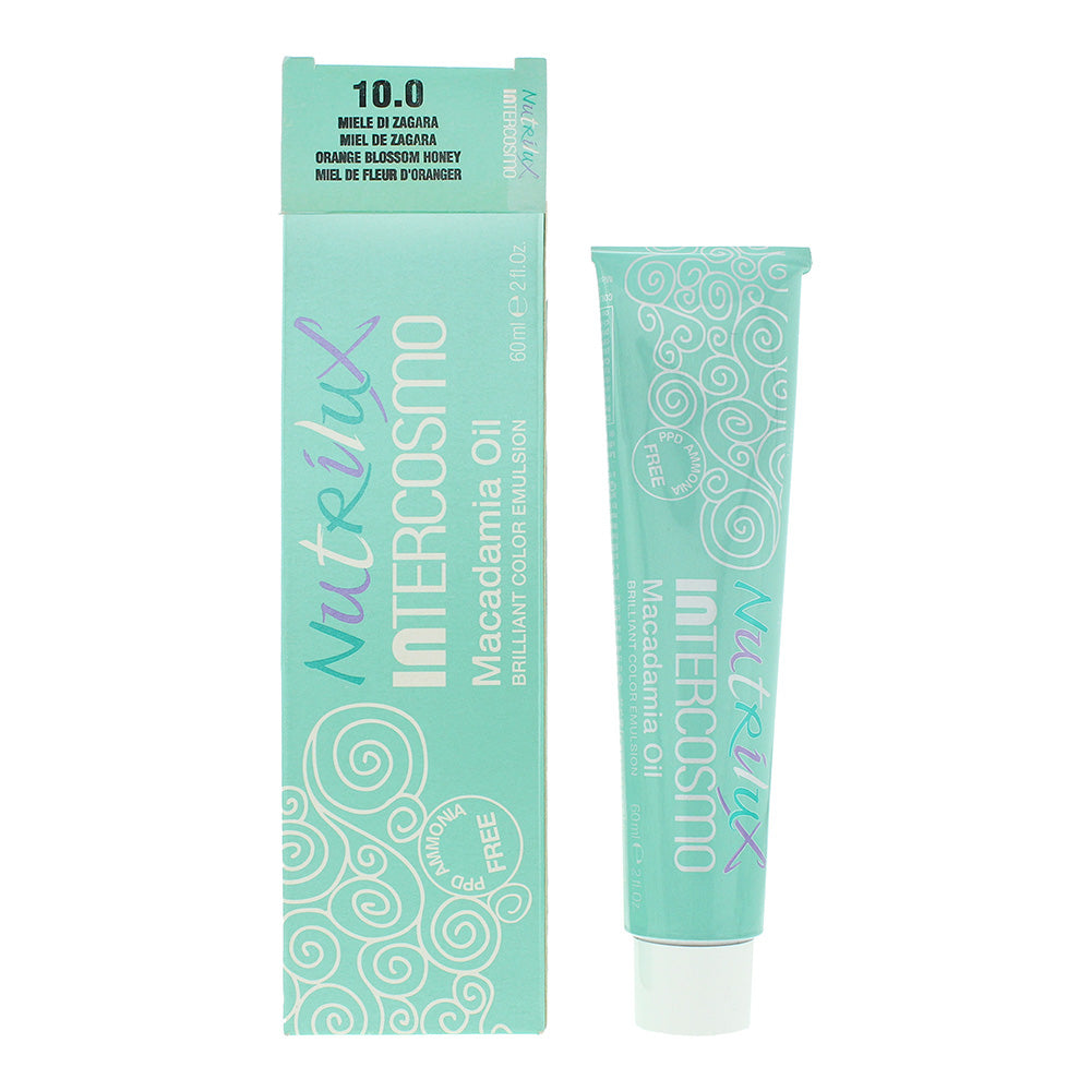 Intercosmo Nutrilux Macadamia Oil Hair Colour 60ml - 10.0 Orange Blossom Honey - Glow Empire