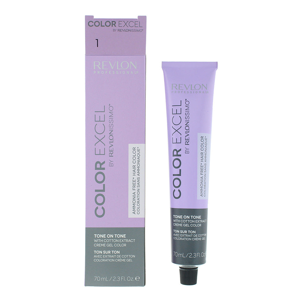 Revlon Revlonissimo Color Excel Creme Gel Hair Colour 70ml - 1 Black - Glow Empire