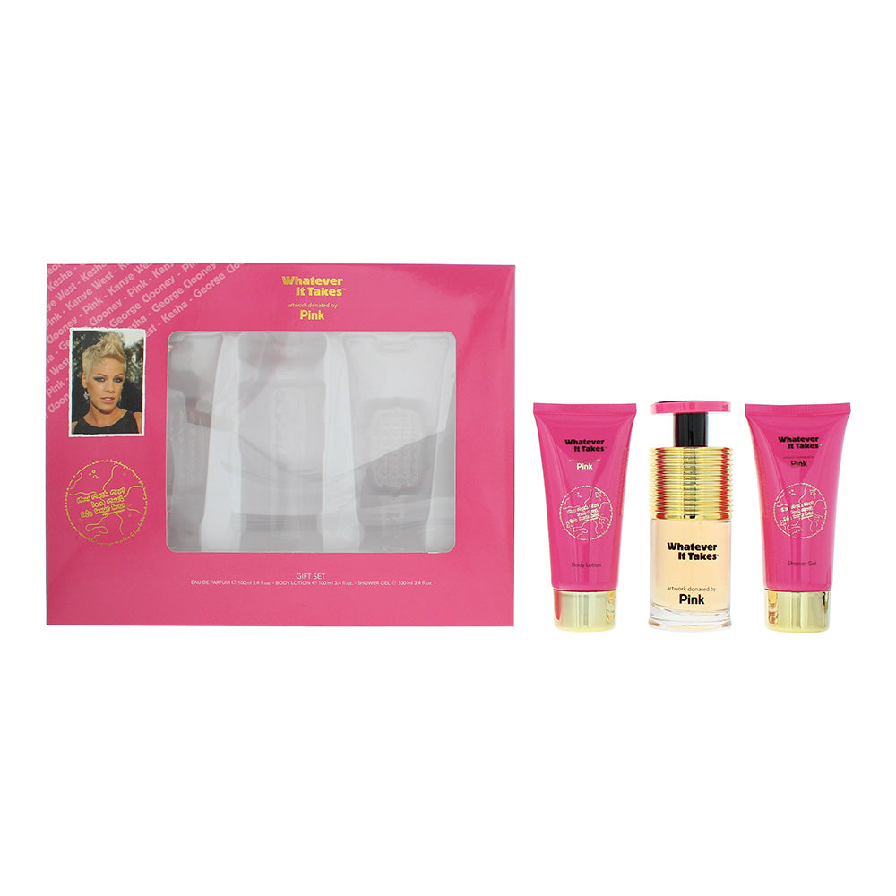 Whatever It Takes Pink Gift Set: EDP 100ml - Body Lotion 100ml - Shower Gel 100ml - Glow Empire