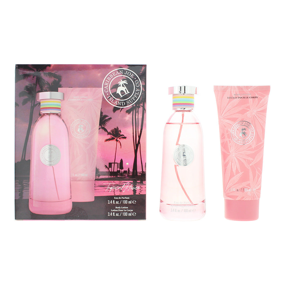 Caribbean Joe Tropical Haven Gift Set 100ml EDP + 100ml Body Lotion - Glow Empire