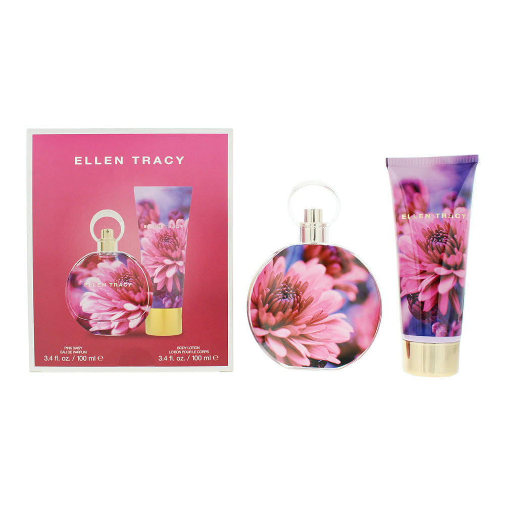 Ellen Tracy Dream Florals Pink Daisy Gift Set 100ml EDP + 100ml Body Lotion - Glow Empire
