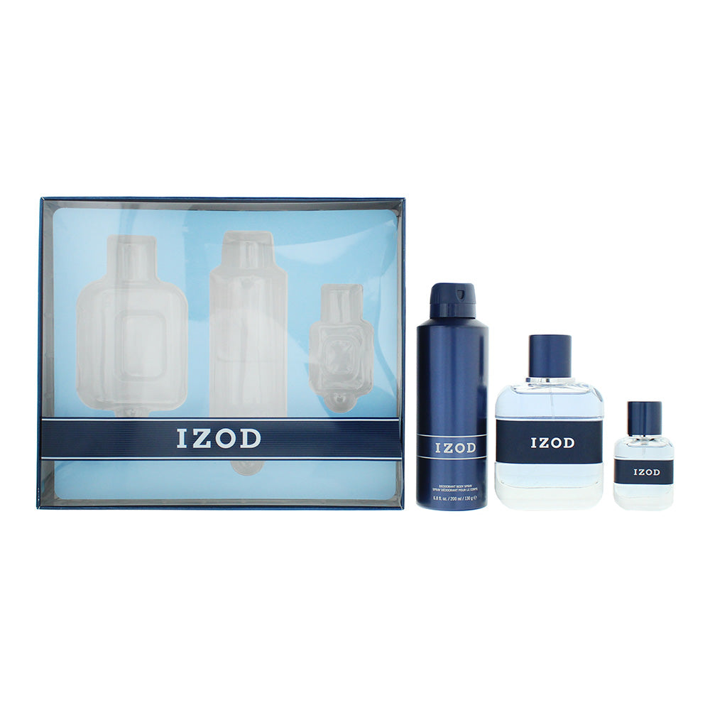 Izod Blue Gift Set 100ml EDT + 15ml EDT + 200ml Body Spray - Glow Empire