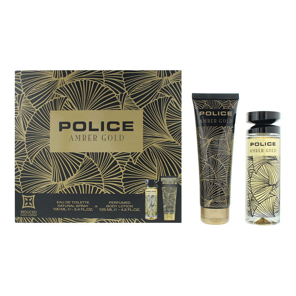 Police Amber Gold for Women Gift Set 100ml EDT + 125ml Body Lotion - Glow Empire