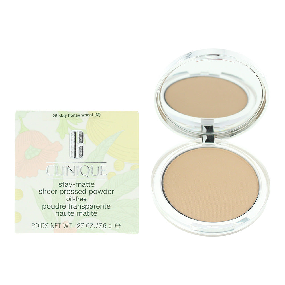 Clinique Stay Matte Sheer Pressed Powder Oil-Free 7.6g - 25 Stay Honey Wheat - Glow Empire