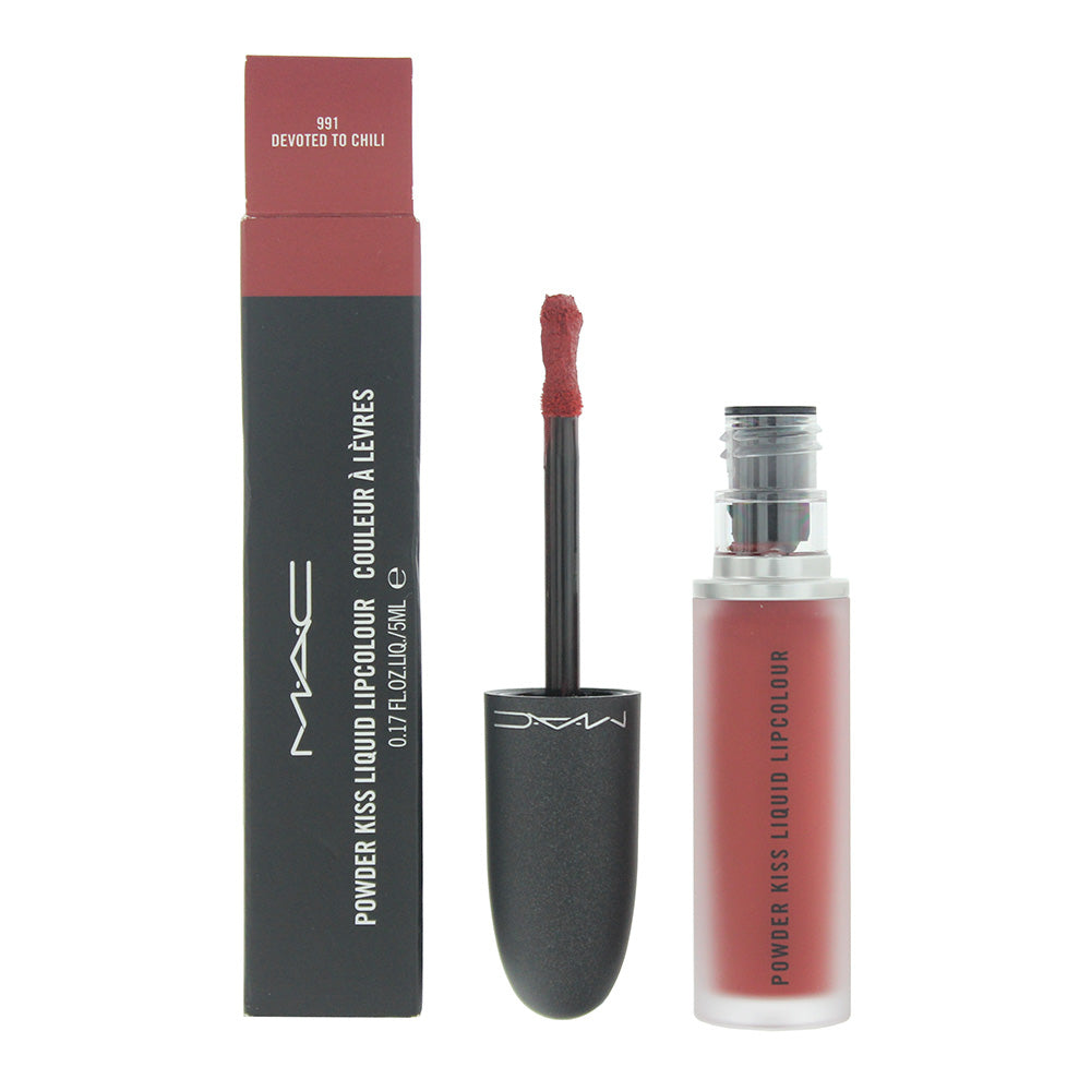 MAC Powder Kiss Liquid Lipcolour 5ml - 991 Devoted To Chili - Glow Empire