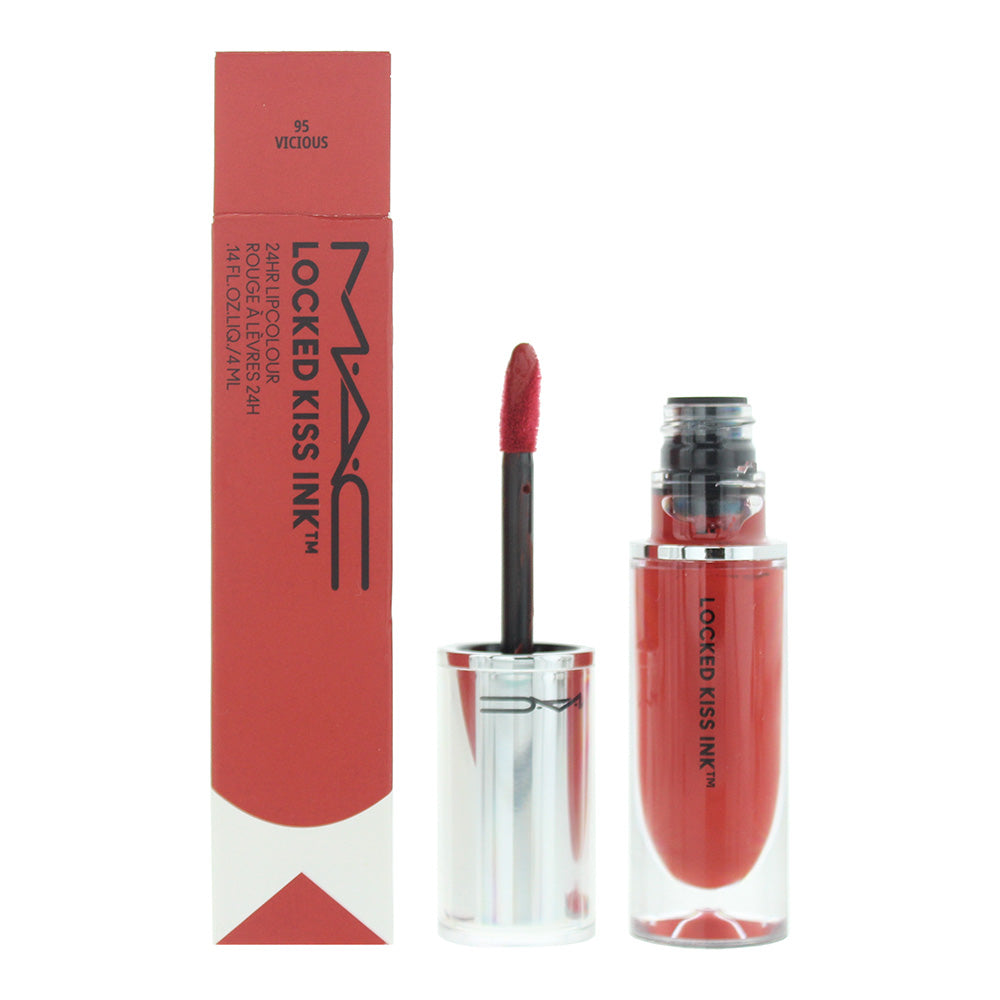 MAC Locked Kiss Ink 24HR Liquid Lipstick Lipcolour 4ml - 95 Vicious - Glow Empire