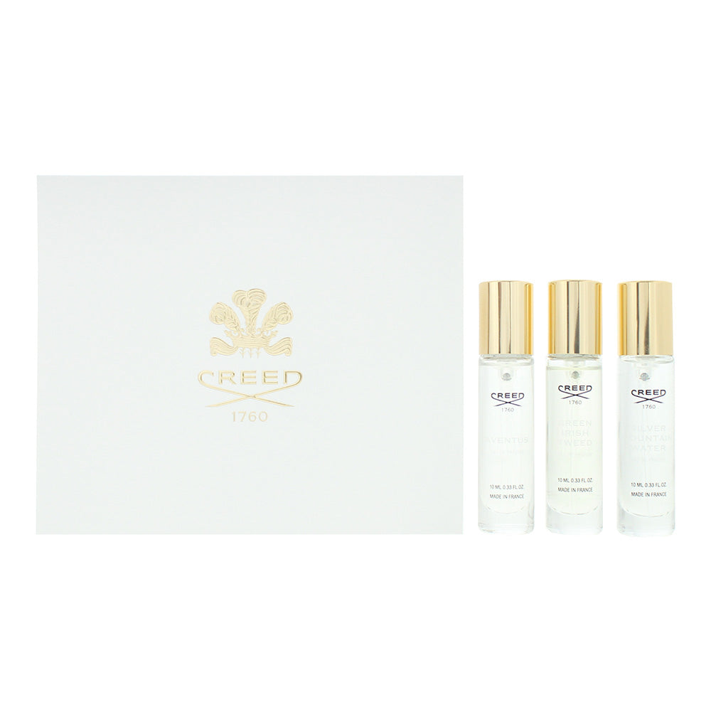 Creed Mini Gift Set: Aventus EDP 10ml - Green Irish Tweed EDP10ml - Silver Mountain Water EDP 10ml - Glow Empire