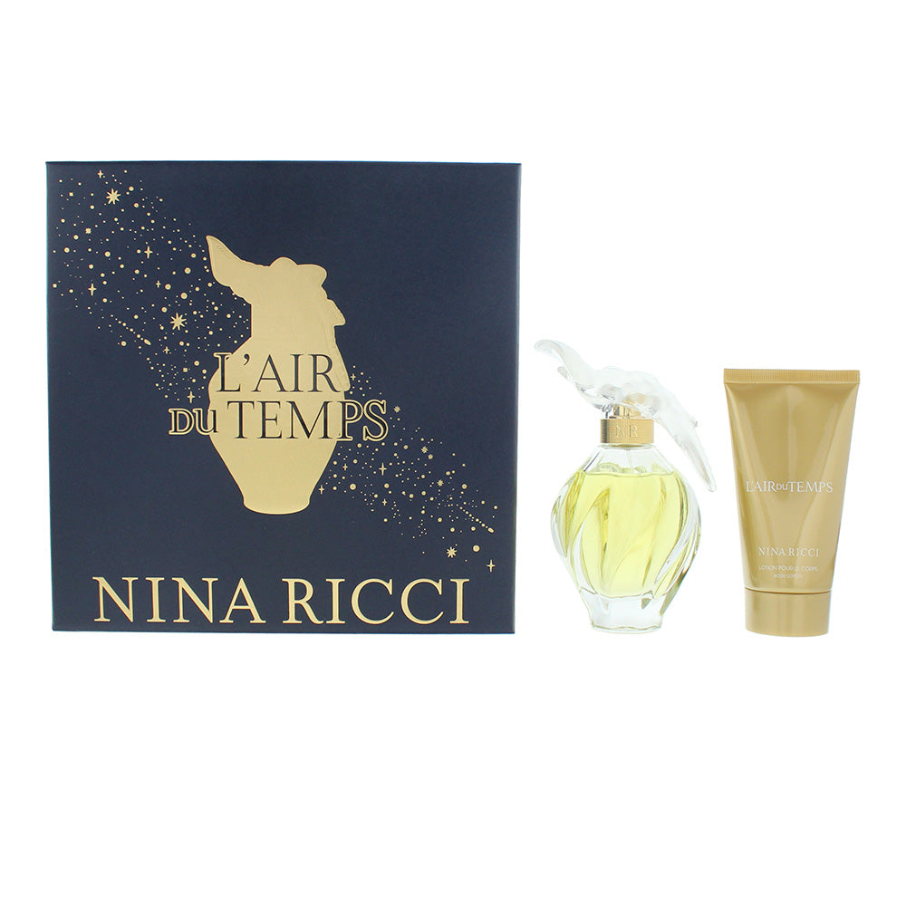 Nina Ricci L'air Du Temps Gift Set 100ml EDT + 75ml Body Lotion - Glow Empire