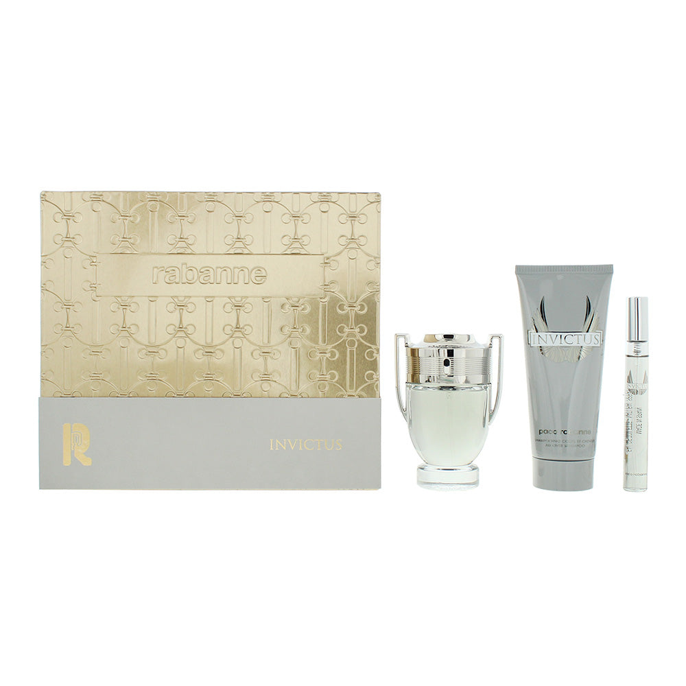 Paco Rabanne Invictus Gift Set 50ml EDT + 10ml EDT + 100ml Shower Gel - Glow Empire