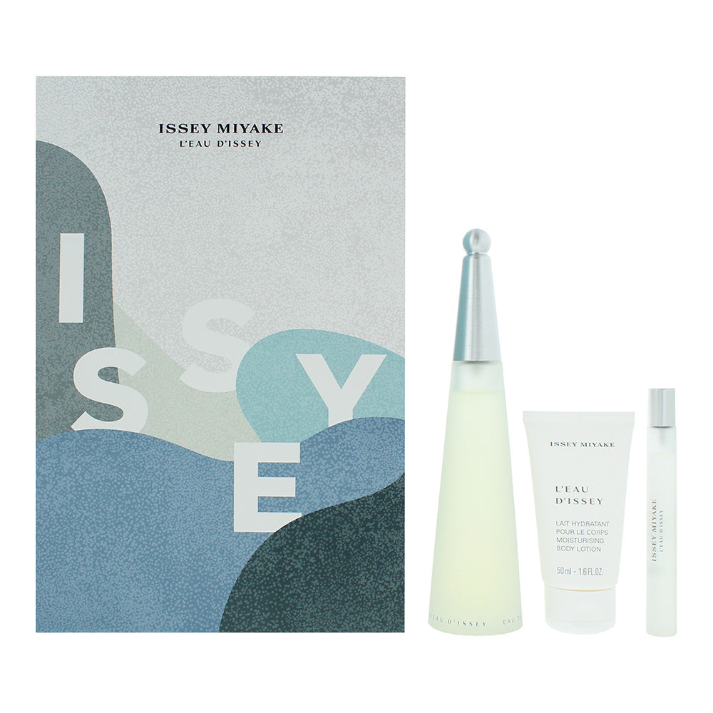 Issey Miyake L'eau d'Issey Gift Set 100ml EDT + 50ml Body Lotion + 10ml Purse Spray - Glow Empire