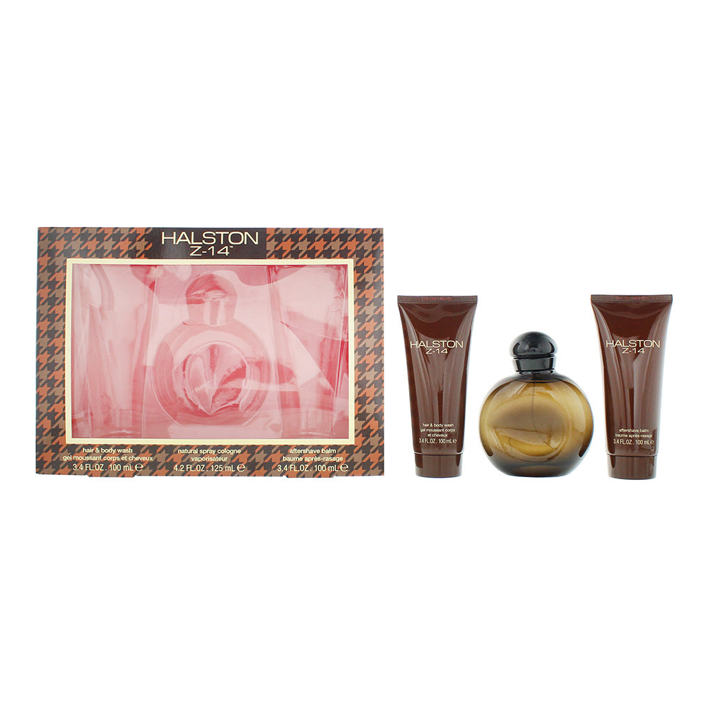 Halston Z-14 Gift Set 125ml EDC + 100ml Aftershave Balm + 100ml Body Wash - Glow Empire
