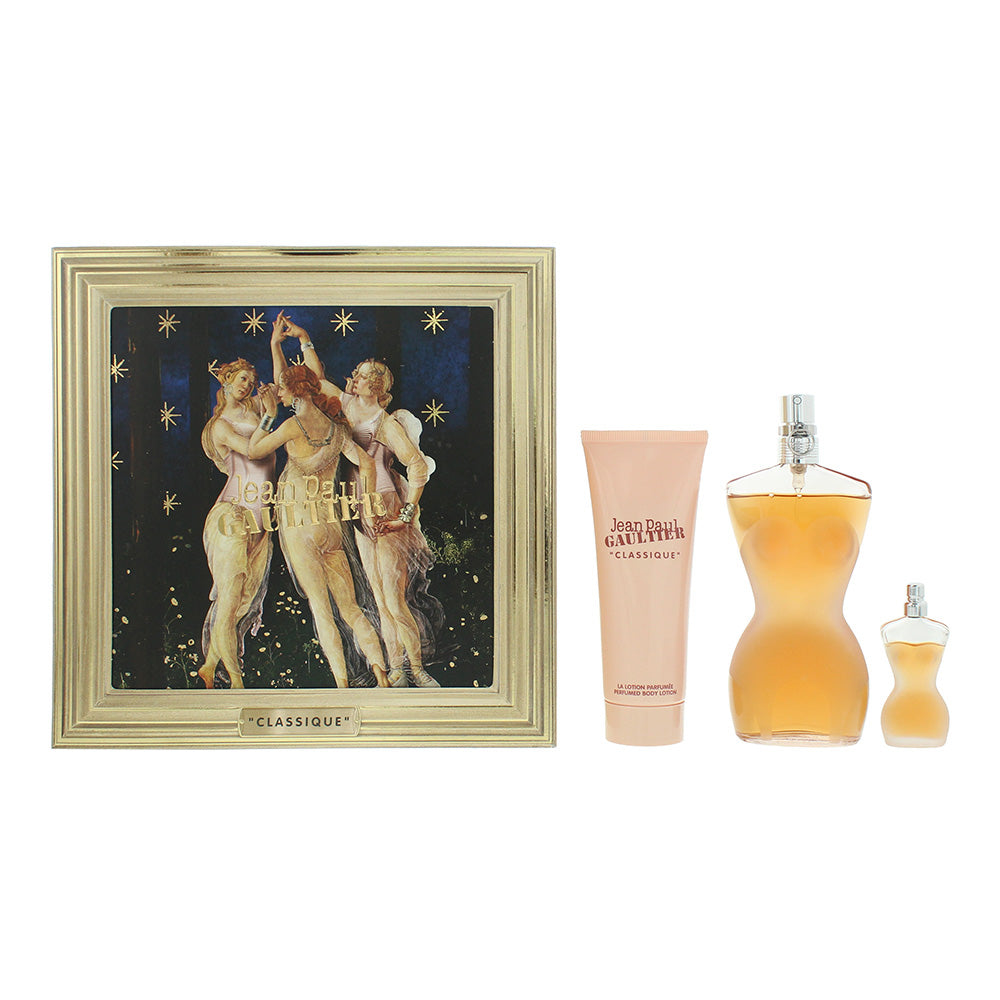 Jean Paul Gaultier Classique Gift Set 100ml EDT + 75ml Body Lotion + 6ml EDT - Glow Empire