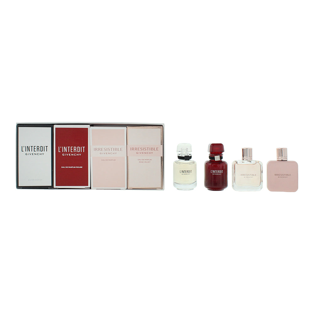Givenchy Miniatures Gift Set 10ml L'Interdit EDP + 10ml L'Interdit Rouge EDP + 8ml Irresistible EDP + 8ml Irresistible Rose Velvet EDP - Glow Empire