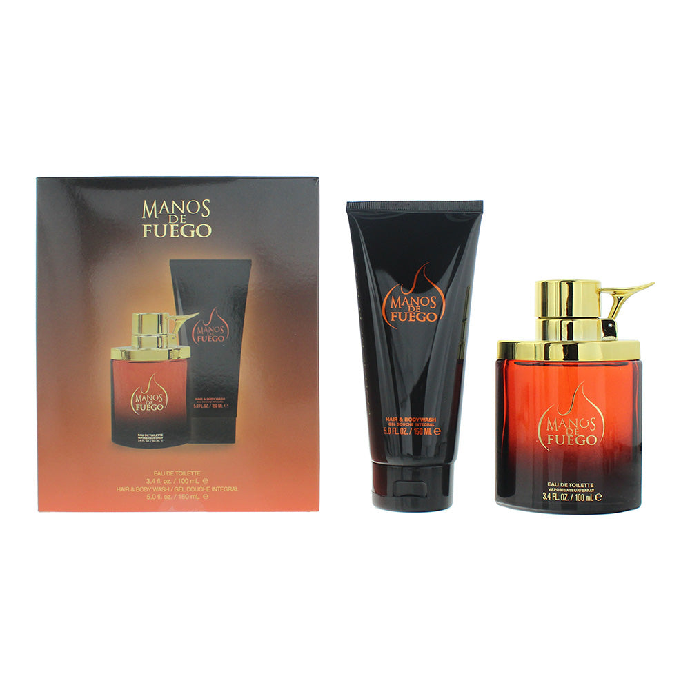 Manos De Fuego Caliente Gift Set: EDT 100ml - Hair Body Wash 150ml - Glow Empire