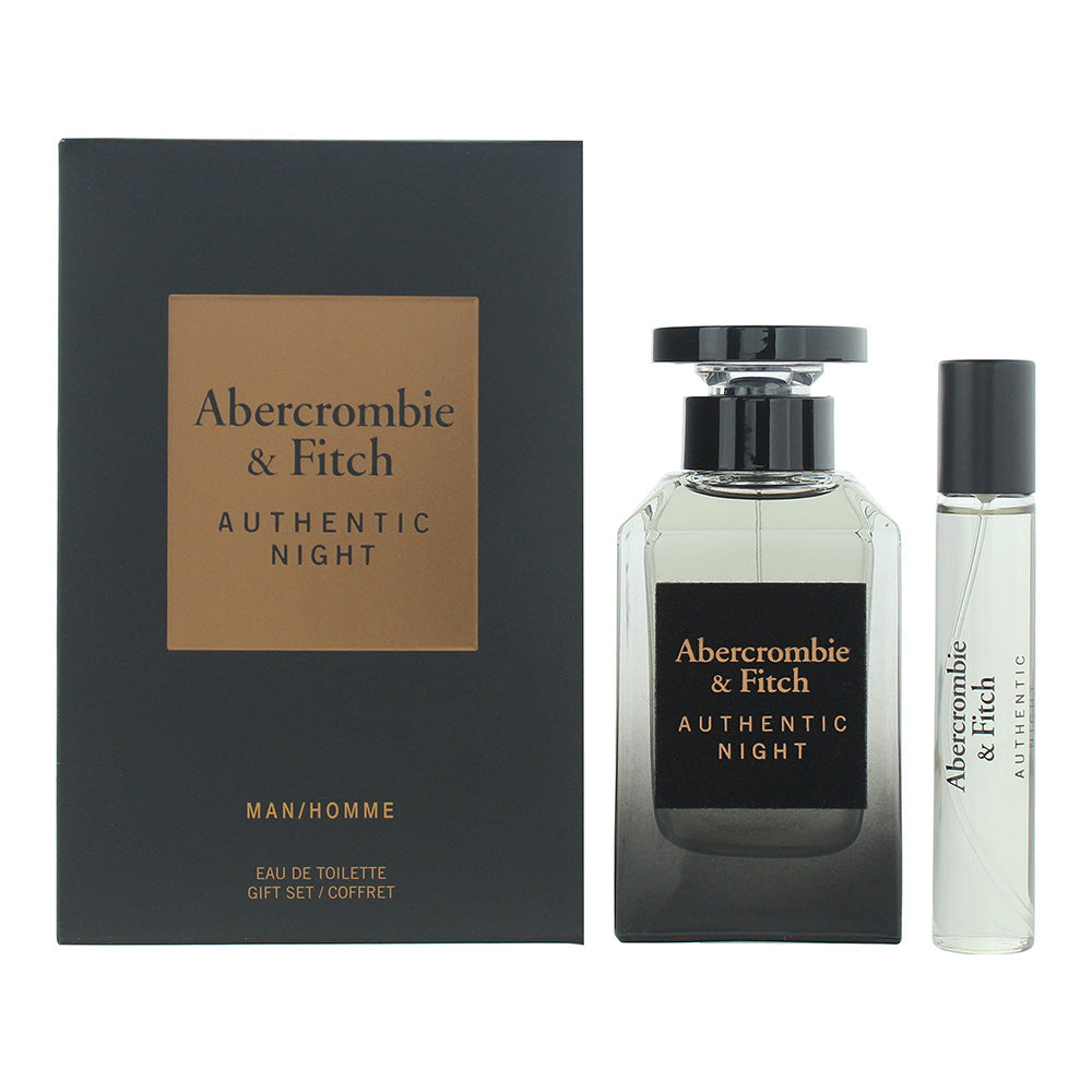 Abercrombie & Fitch Authentic Night Gift Set 100ml EDT + 15ml EDT - Glow Empire