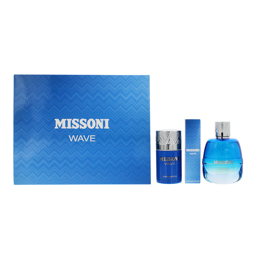 Missoni Missoni Wave Gift Set 100ml EDT + 10ml EDT + 75ml Deodorant Stick - Glow Empire