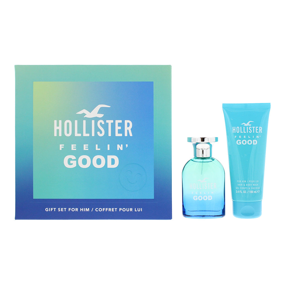Hollister Feelin' Good For Him Gift Set 50ml EDT + 100ml Shower Gel - Glow Empire