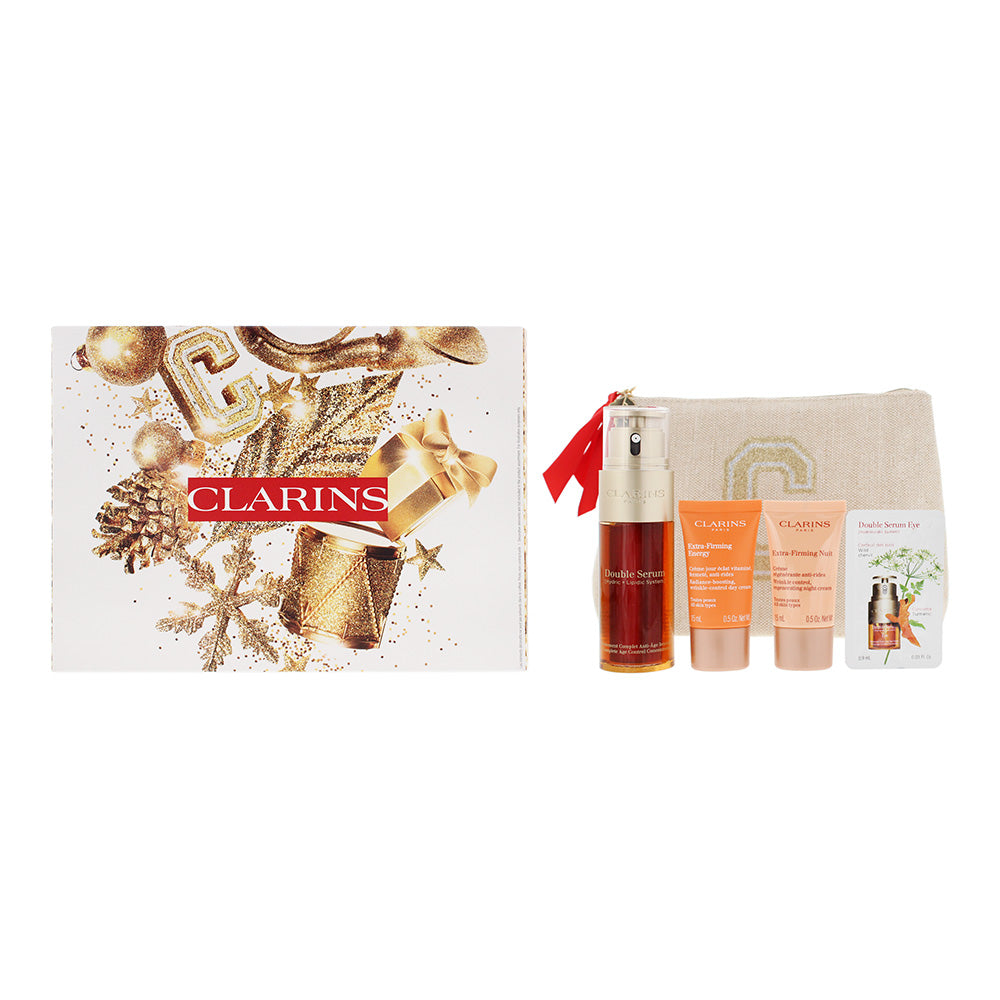 Clarins Double Serum Gift Set 50ml Double Serum + 15ml Extra Firming Energy + 15ml Extra Firming Nuit + 0.9ml Double Serum Eye - Glow Empire
