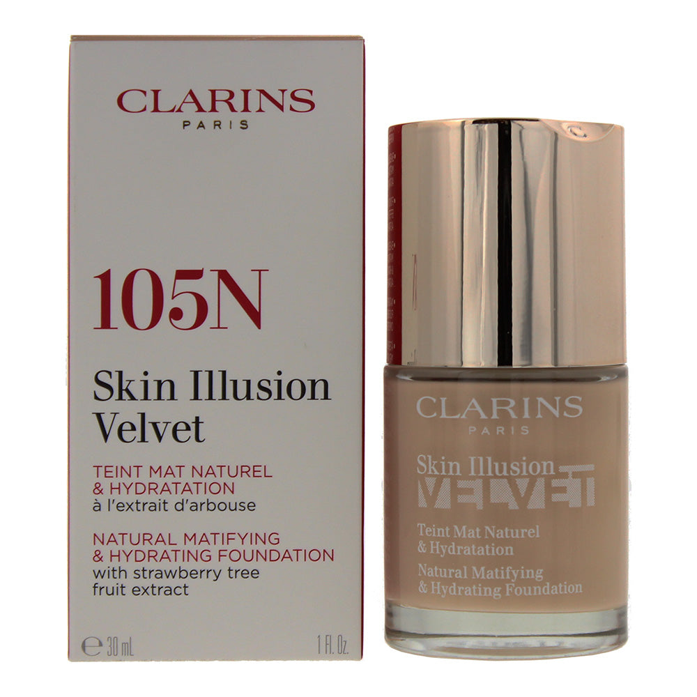 Clarins Skin Illusion Velvet Foundation 30ml - 105N - Glow Empire