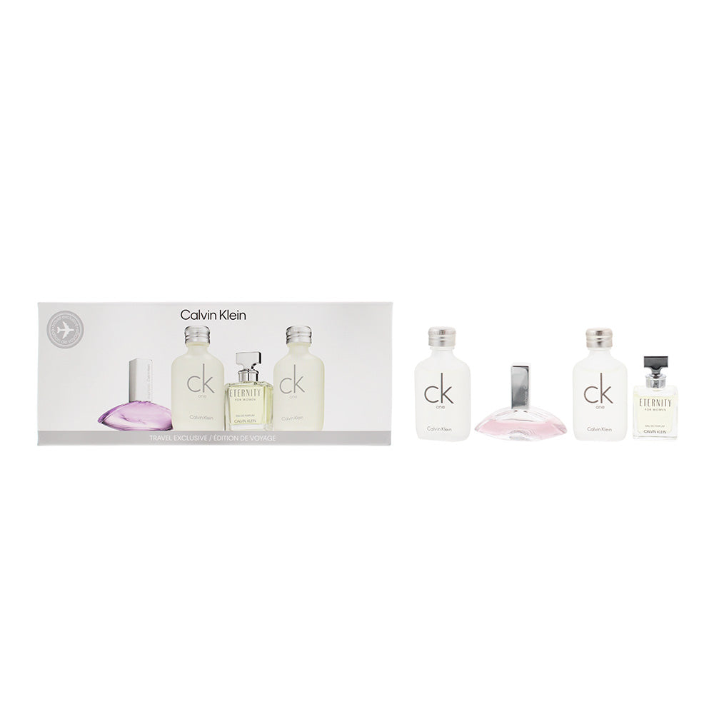 Calvin Klein Ladies Mini Set Gift Set: 2 x CK One EDT 10ml + Eternity 5ml + Euphoria 4ml - Glow Empire