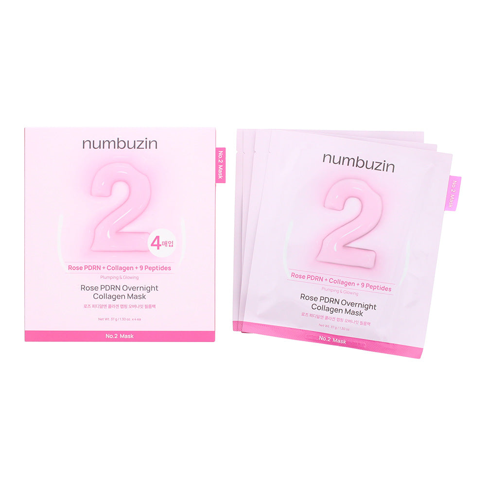 Numbuzin No 2 Rose Pdrn Overnight Collagen Gel Mask 4 x 37g  - Glow Empire