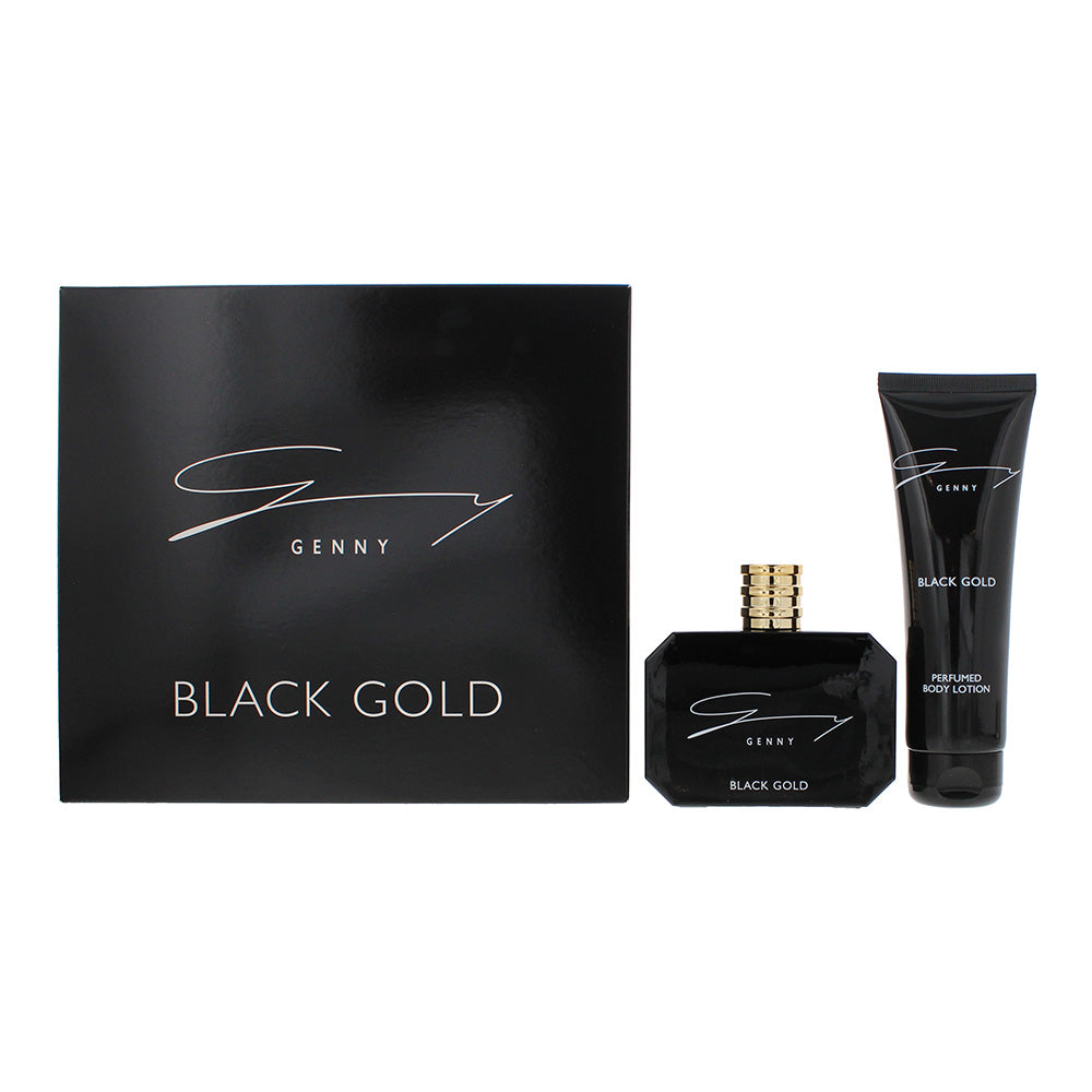 Genny Black Gold Gift Set 100ml EDT + 100ml Body Lotion  - Glow Empire